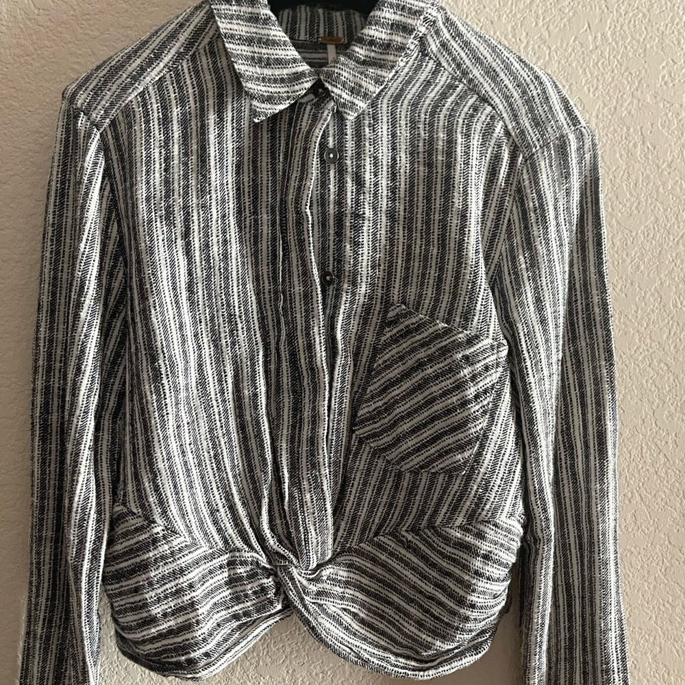 Free People cropped button-down top